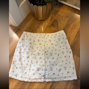 Forever 21 White Floral Mini Skirt